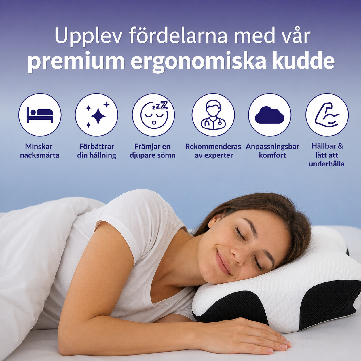 Ergonomisk kudde™ | Nackstöd för vardagsbruk