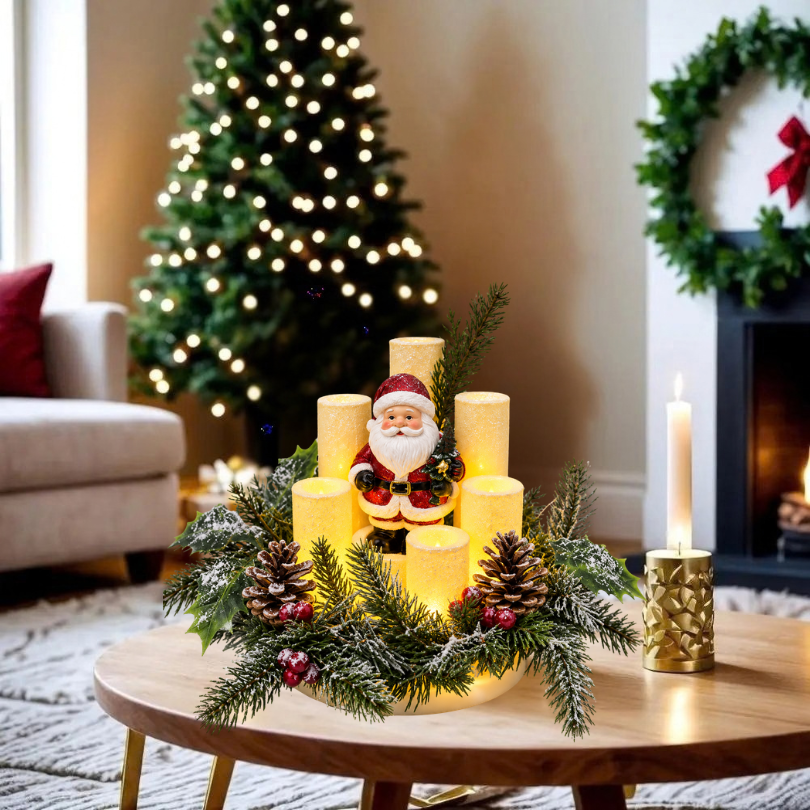 JulGlädje™ | Borddekoration med flamlöst julstearinljus