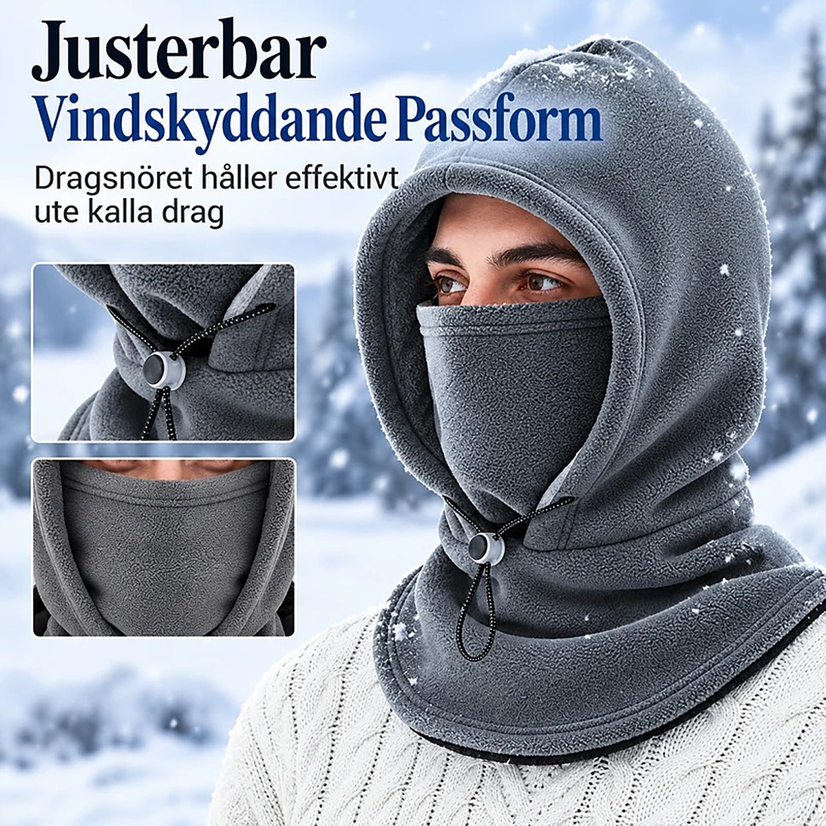 VärmeVakt™ Balaklava | 3-i-1 Vintermössa, Ansiktsskydd & Halsvärmare