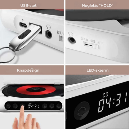 Bärbar™ | CD-spelare med ljudskiva och digital display