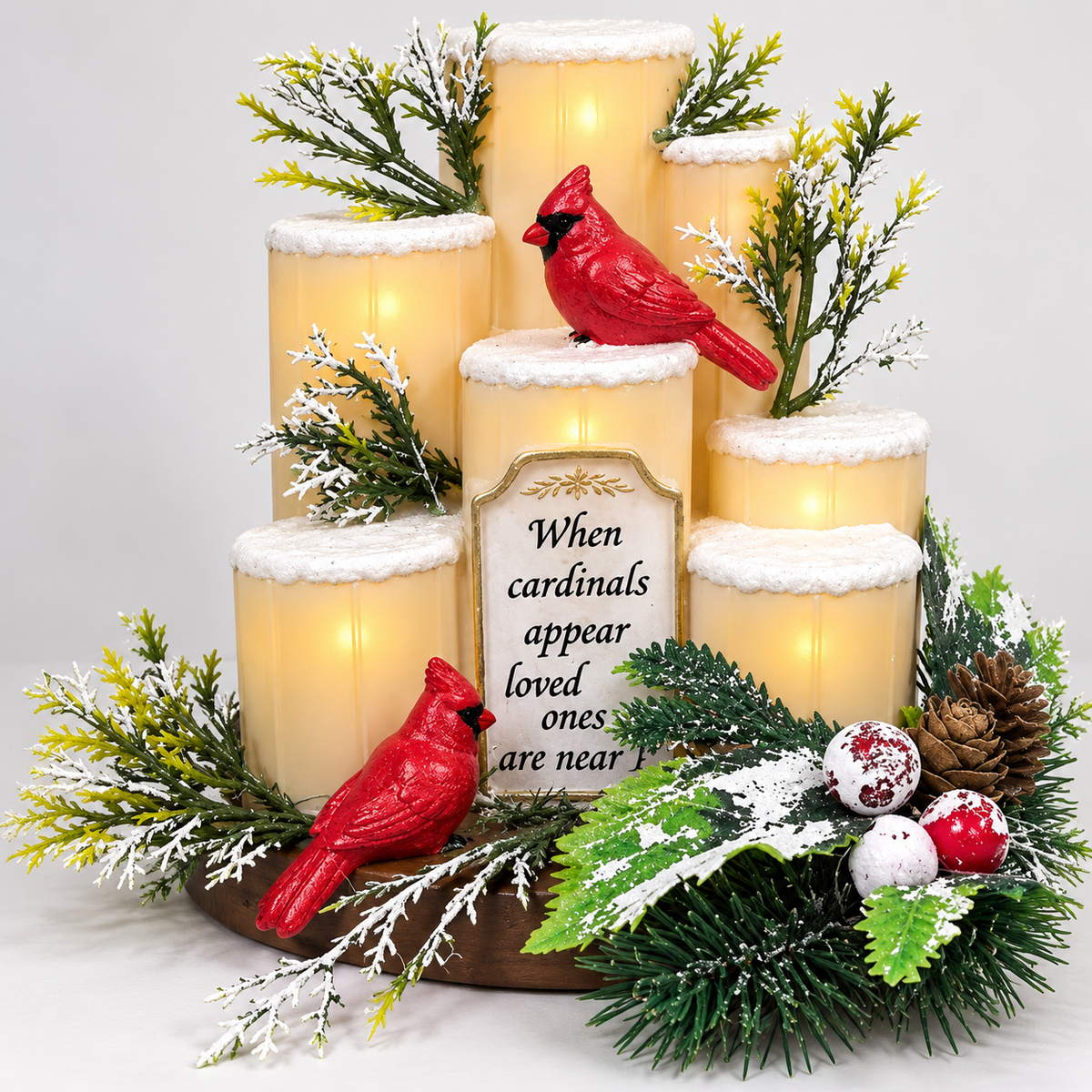 JulGlädje™ | Borddekoration med flamlöst julstearinljus