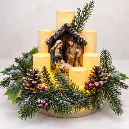 JulGlädje™ | Borddekoration med flamlöst julstearinljus