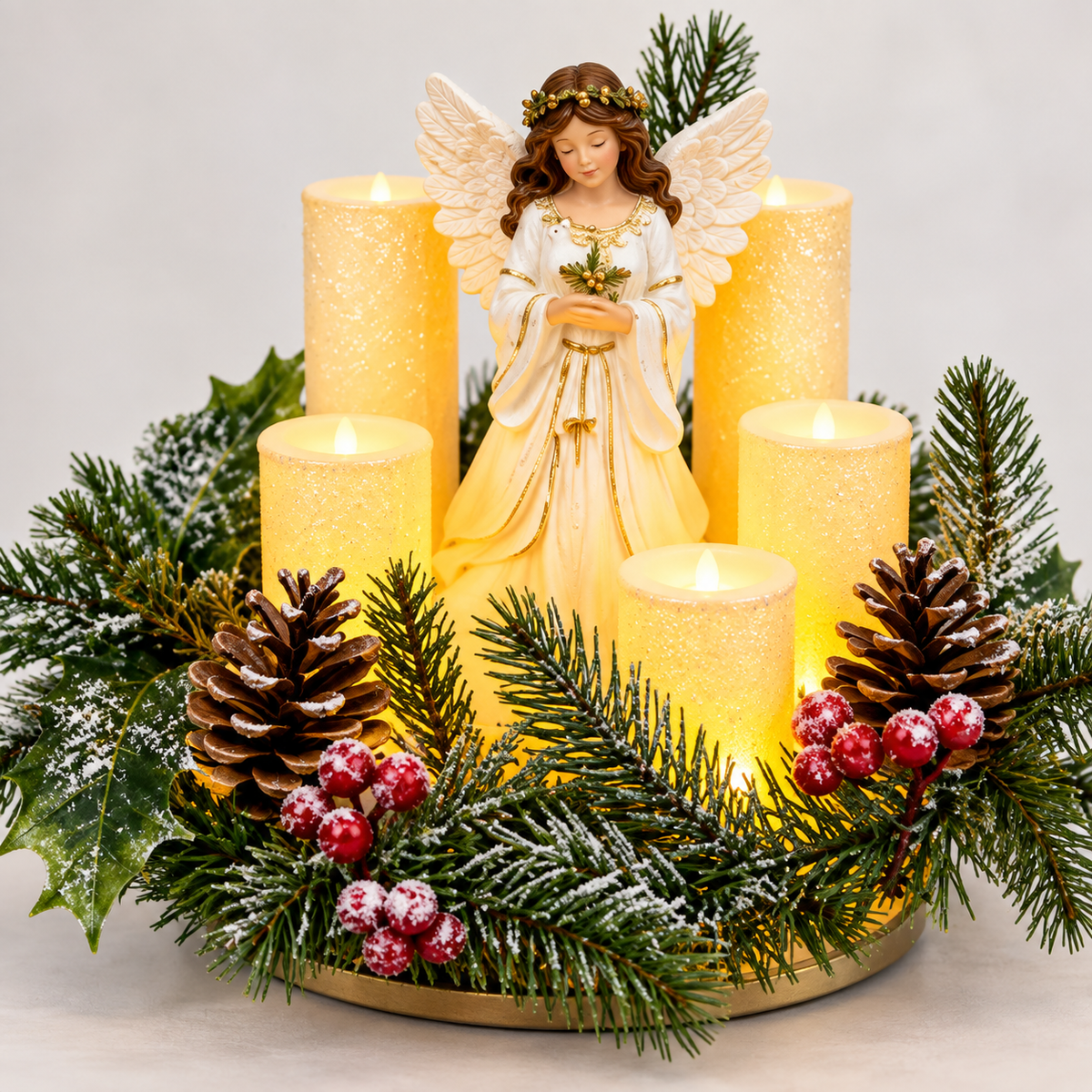 JulGlädje™ | Borddekoration med flamlöst julstearinljus