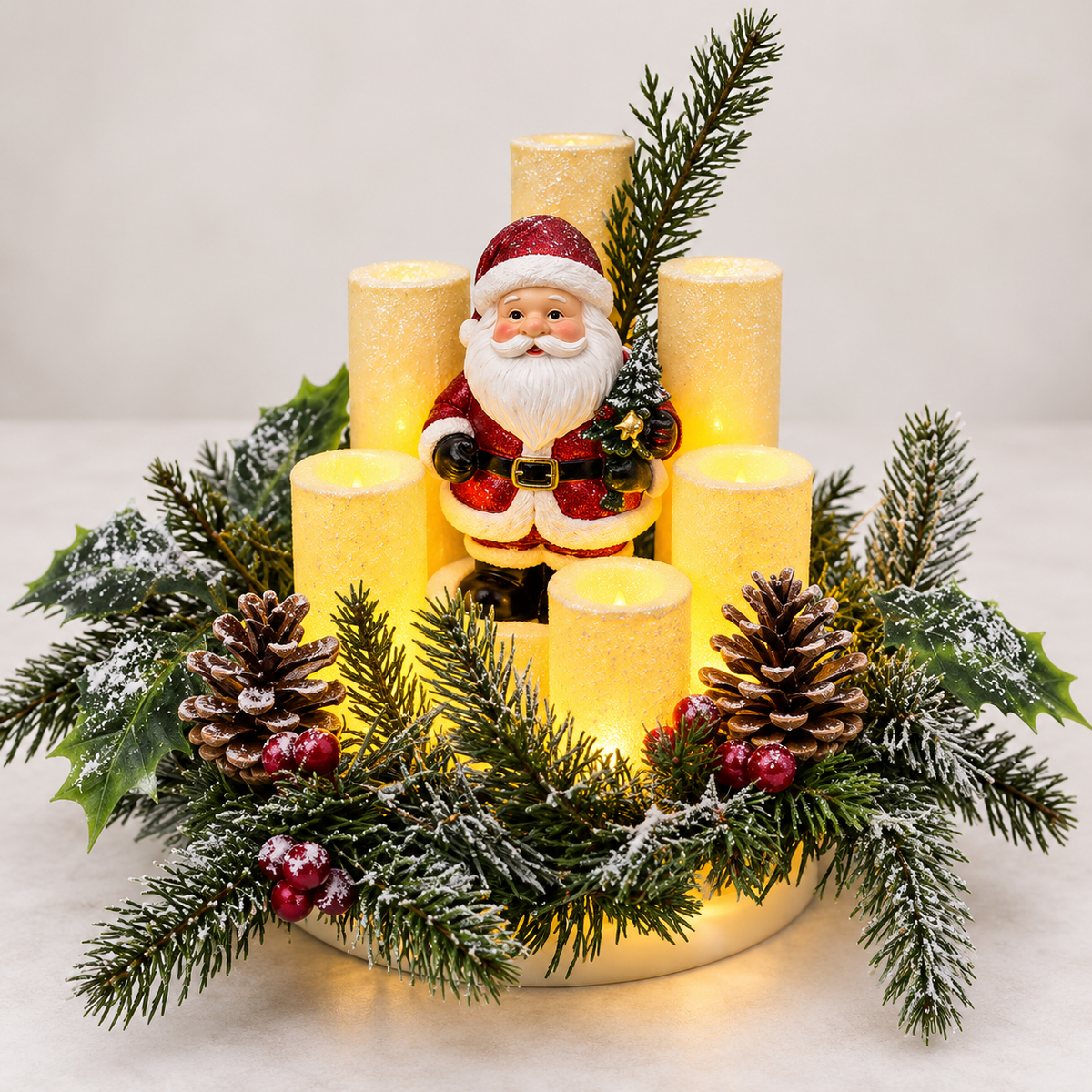 JulGlädje™ | Borddekoration med flamlöst julstearinljus