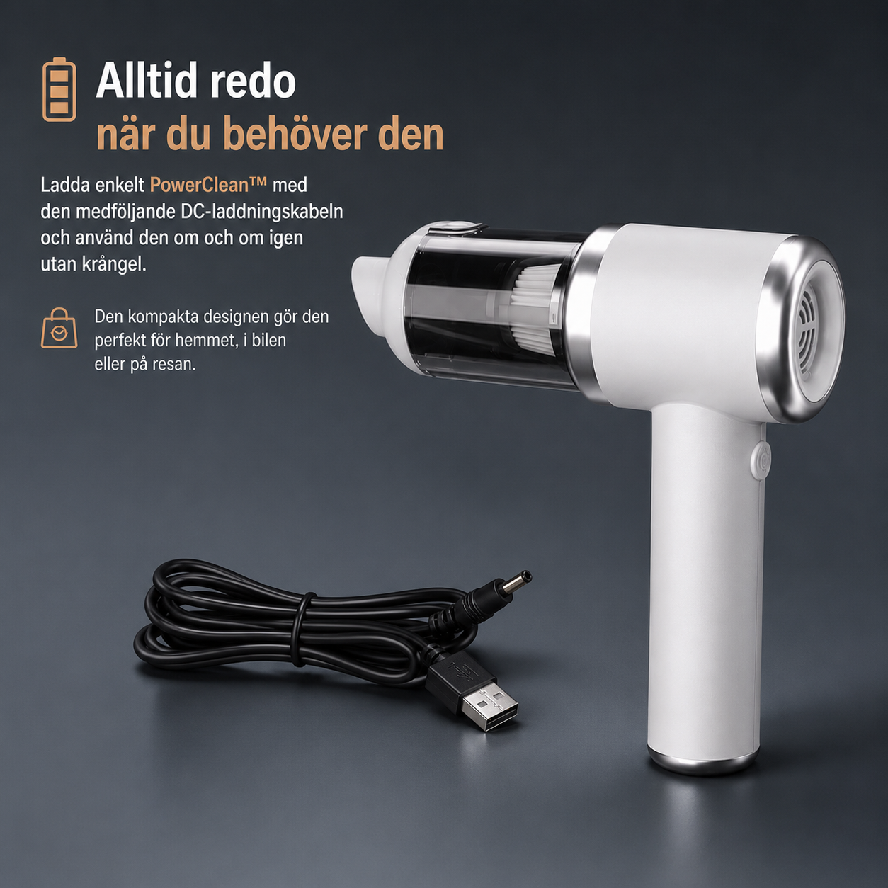 PowerClean™ | Kraftfull 3-i-1 Sladdlös Dammsugare