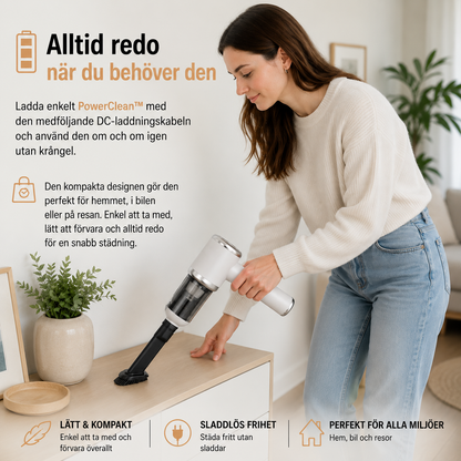 PowerClean™ | Kraftfull 3-i-1 Sladdlös Dammsugare