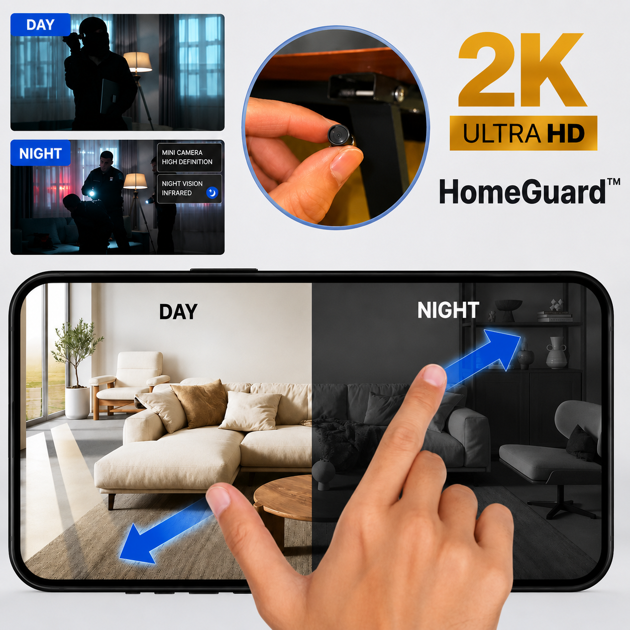 HomeGuard™ | Övervaka ditt hem diskret på bara 1 minut