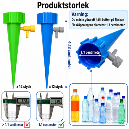 AquaSpike™ – Automatisk bevattningsspik för växter: använd en flaska och håll växterna friska i upp till 2 veckor