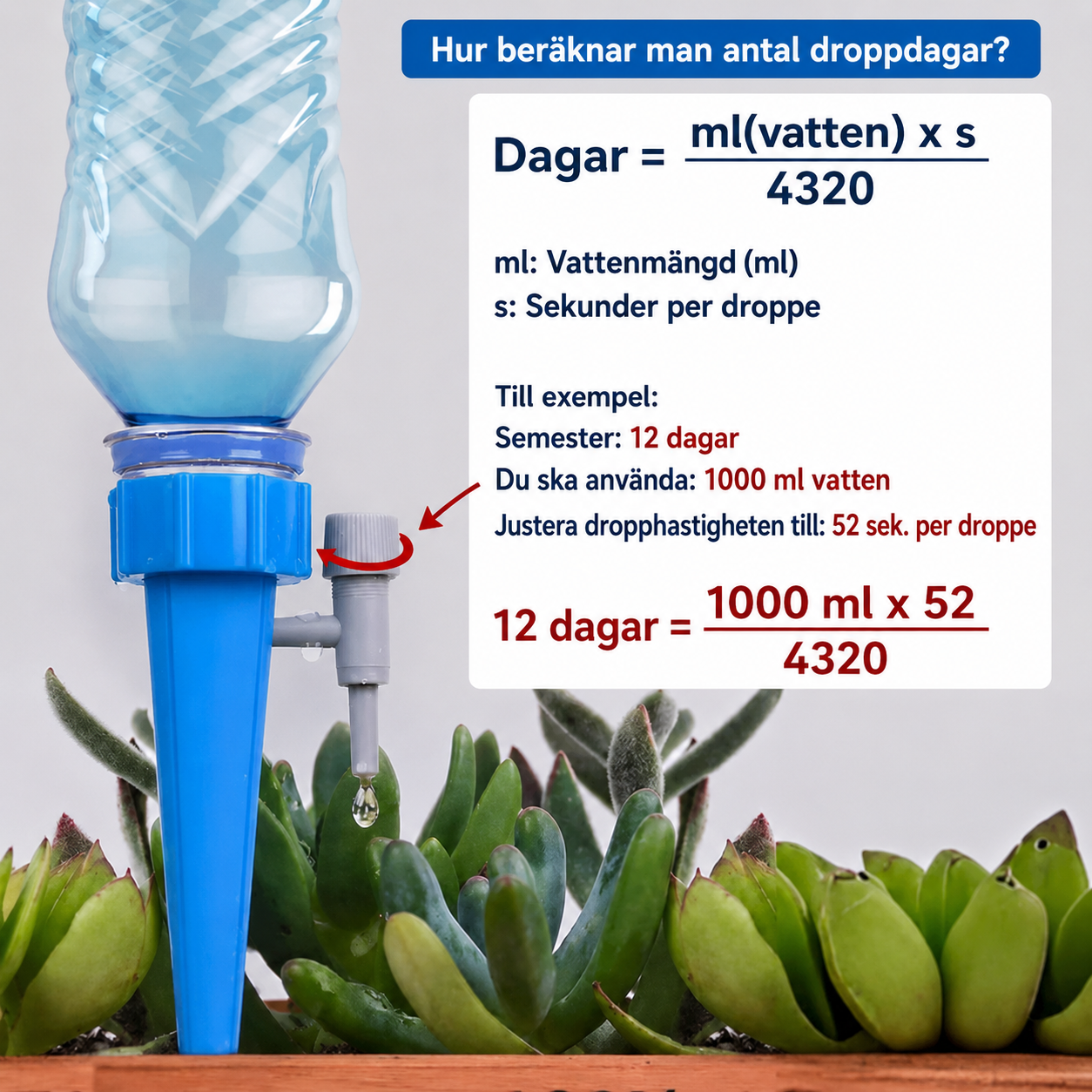AquaSpike™ – Automatisk bevattningsspik för växter: använd en flaska och håll växterna friska i upp till 2 veckor
