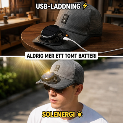 AirFlow Cap™ | Svalkande solhatt, UV-skydd och uppladdningsbar