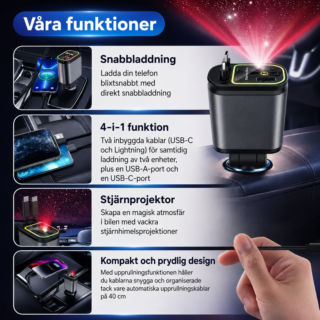 ChargeGlow™ | Kraftfull laddning när du är på språng