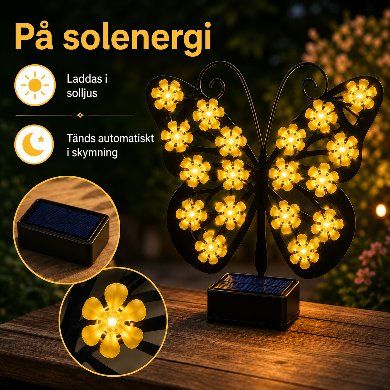 Butterfly™ | Solcellsdriven trädgårdslampa