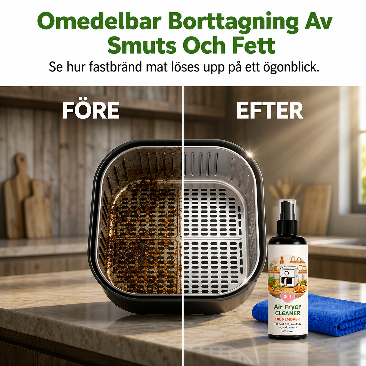 Rengöringsspray för Luftfritös – Avfettningsmedel för Olika ytor