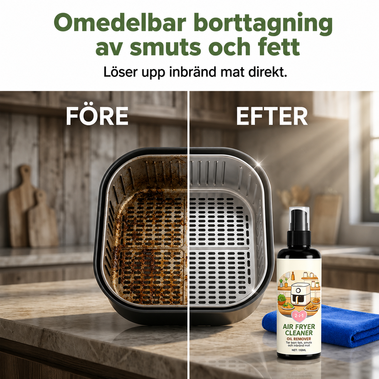 Rengöringsspray för Luftfritös – Avfettningsmedel för Olika ytor