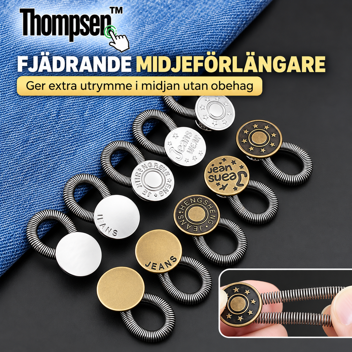 MidjeFlex™| Justerbar knappförlängare