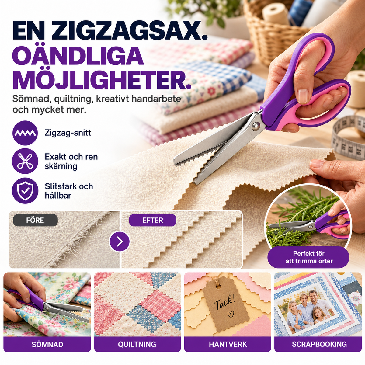 Hantverkssnitt™ | Dekorativa kant saxar för sömnad och pyssel