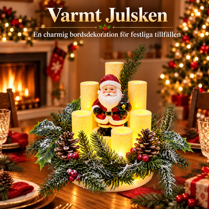 JulGlädje™ | Borddekoration med flamlöst julstearinljus