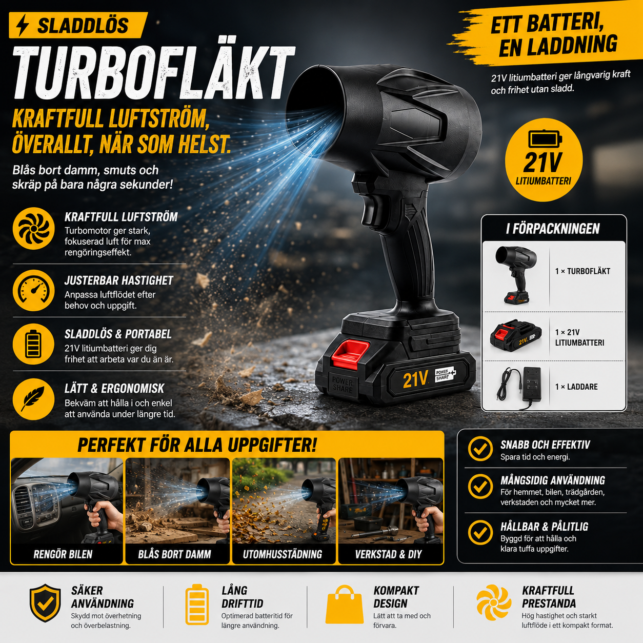 AirSweep™ | Kraftfull luft för rengöring