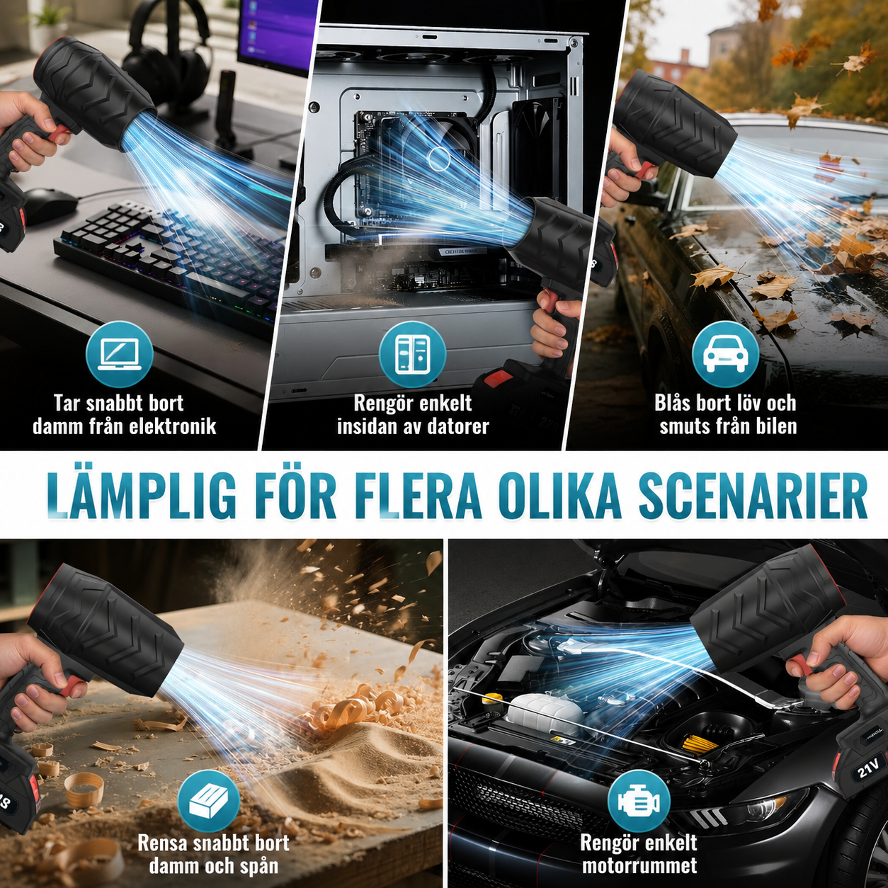 AirSweep™ | Kraftfull luft för rengöring
