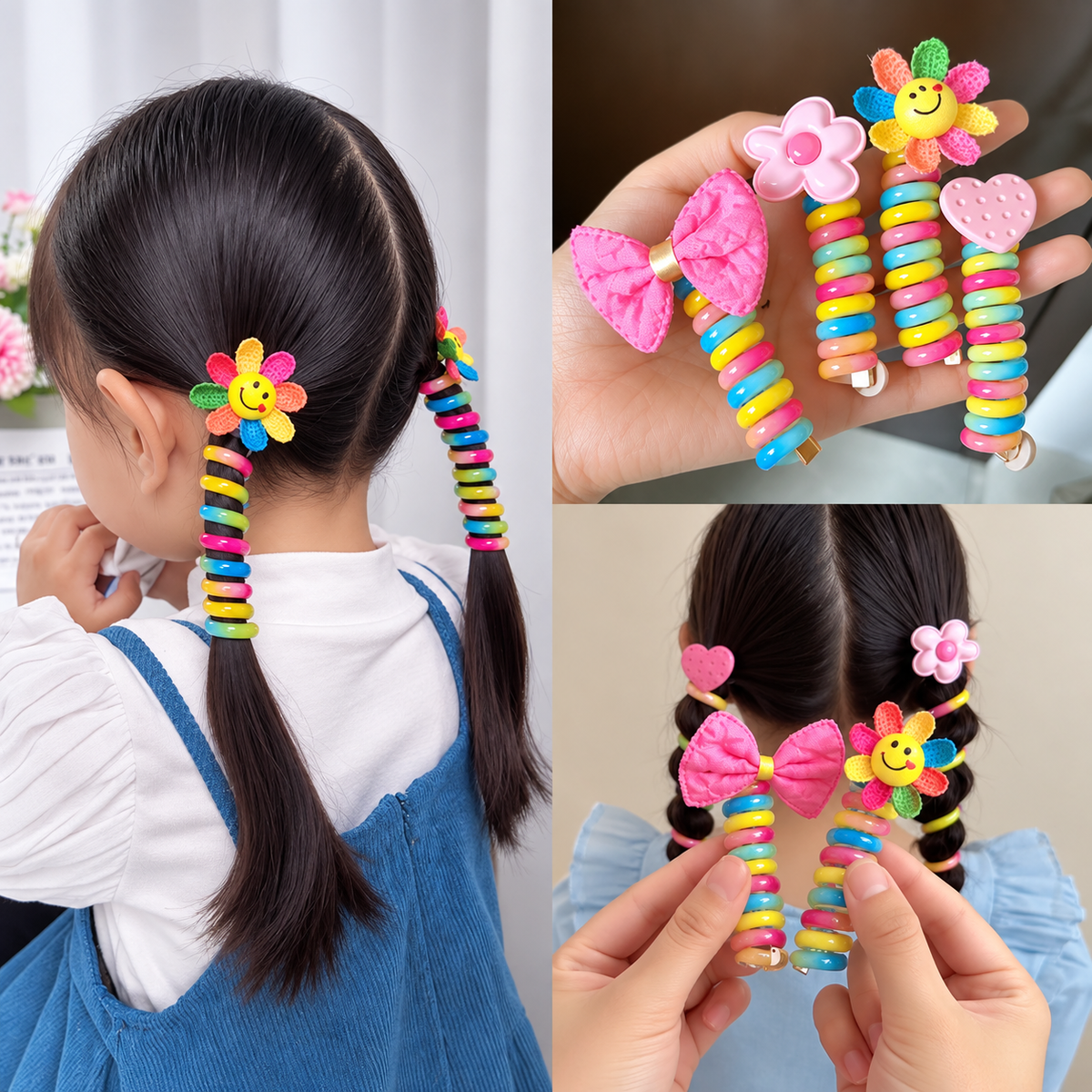 TwistBloom™ | Färgglada spiralformade hårsnoddar