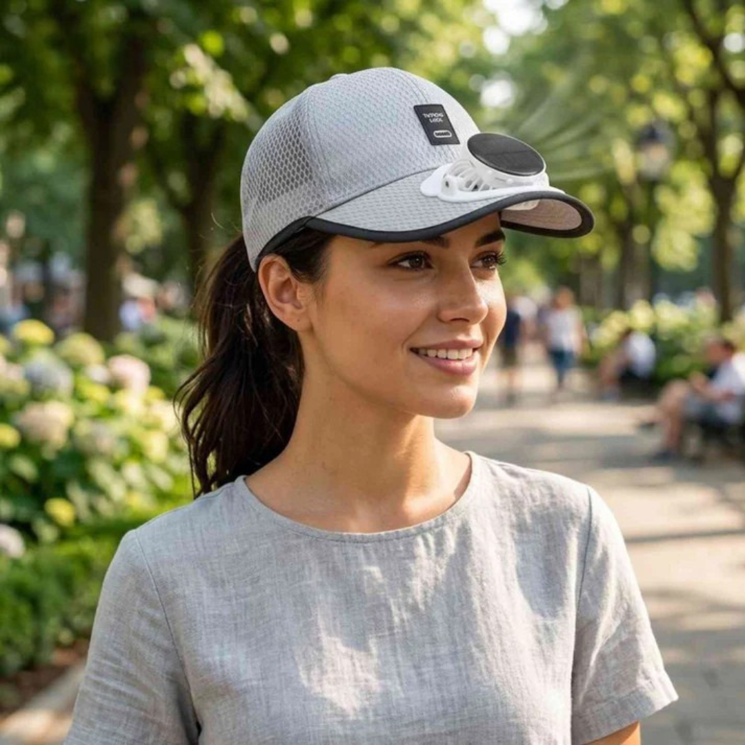 AirFlow Cap™ | Svalkande solhatt, UV-skydd och uppladdningsbar