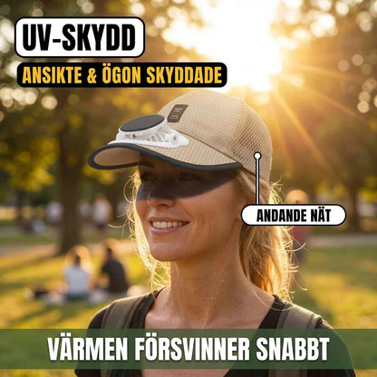 AirFlow Cap™ | Svalkande solhatt, UV-skydd och uppladdningsbar