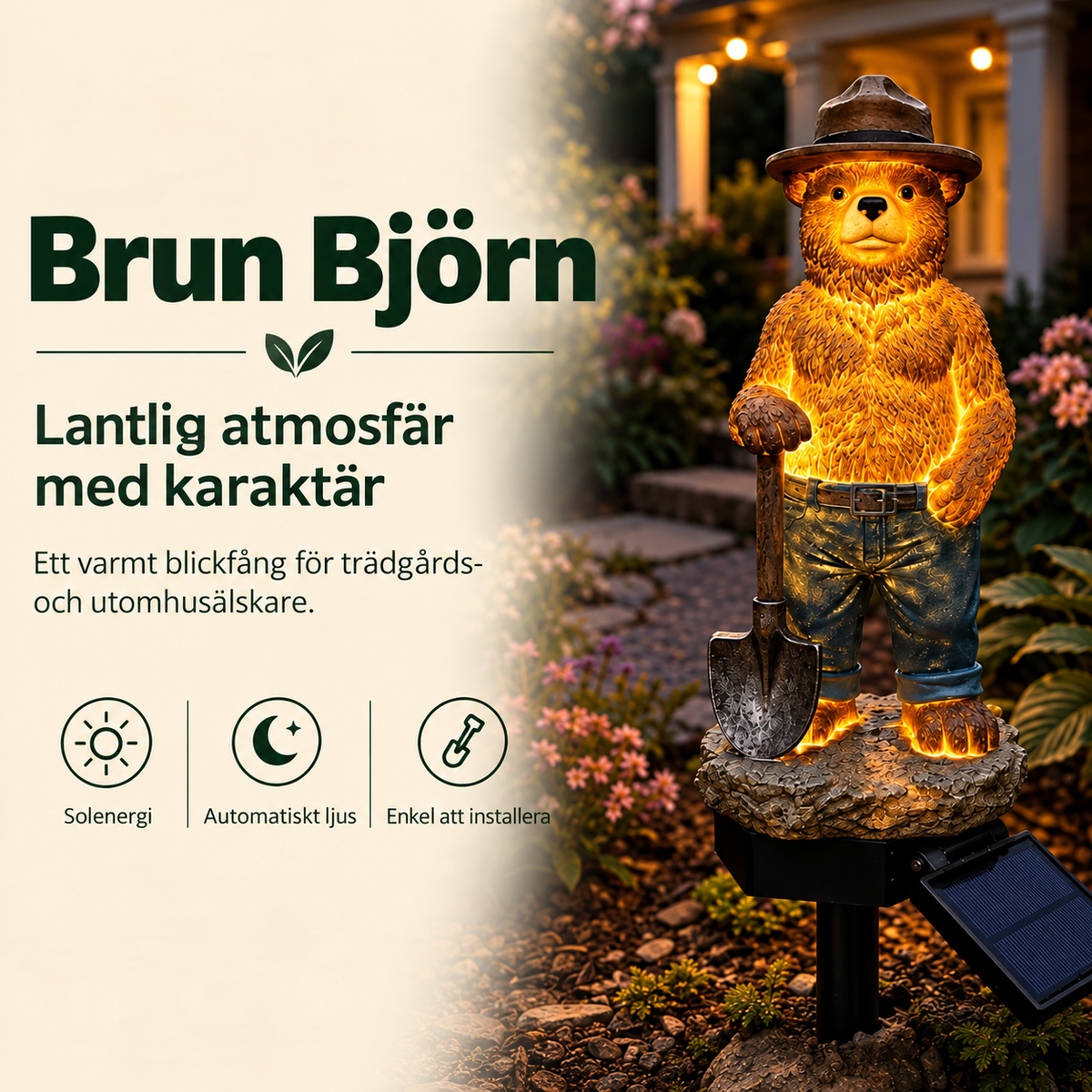 TrädgårdsLjus™ | Dekorativ solcellslampa för trädgården