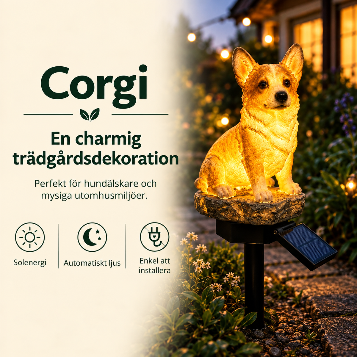 TrädgårdsLjus™ | Dekorativ solcellslampa för trädgården