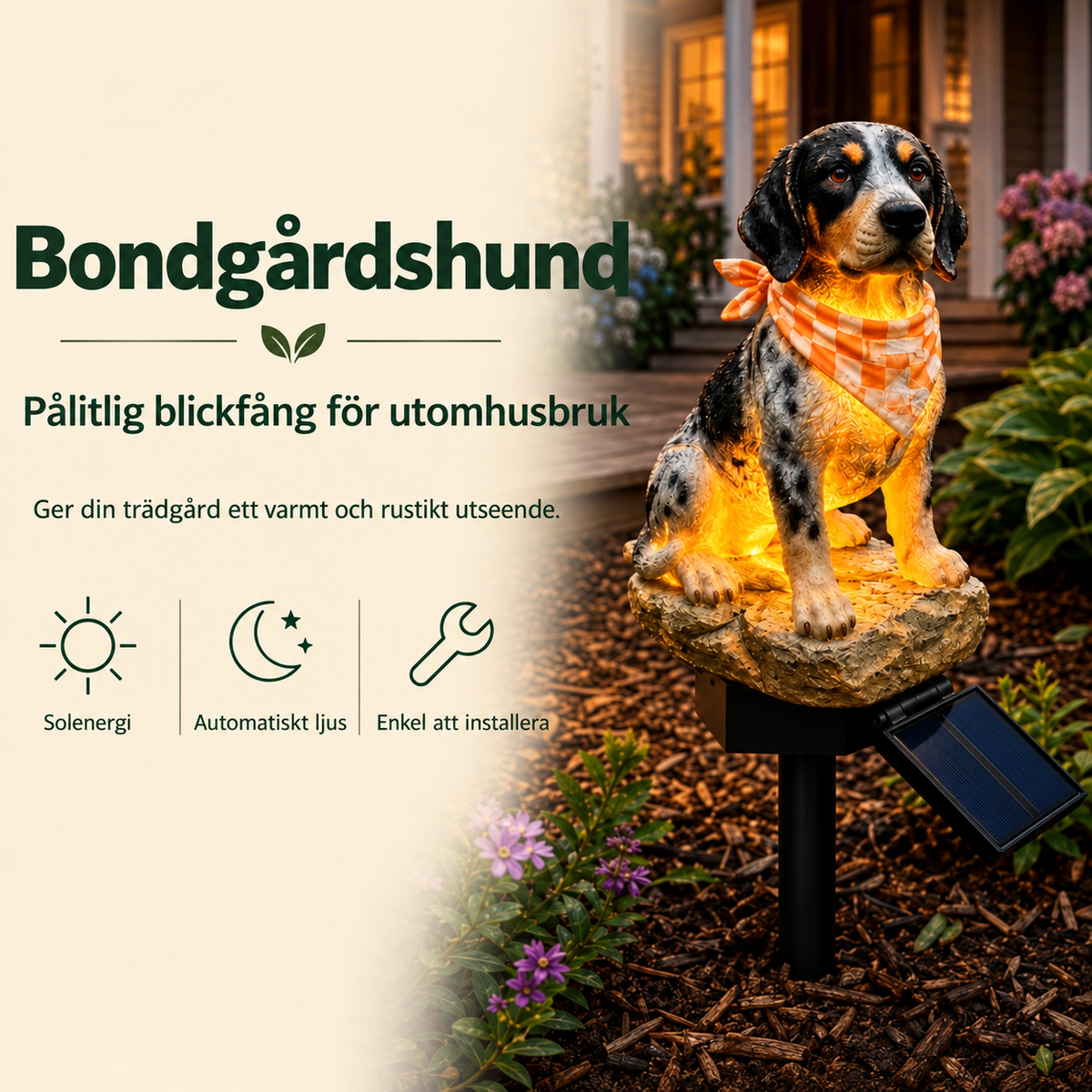 TrädgårdsLjus™ | Dekorativ solcellslampa för trädgården