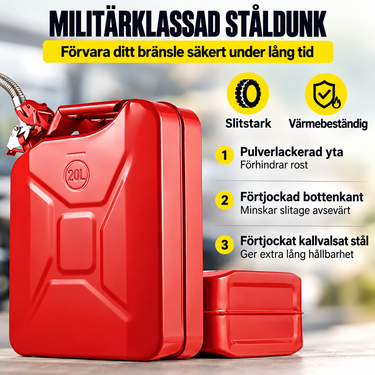 BränsleFlöde™ | Bränsleutloppsrör i rostfritt stål med nätfilter