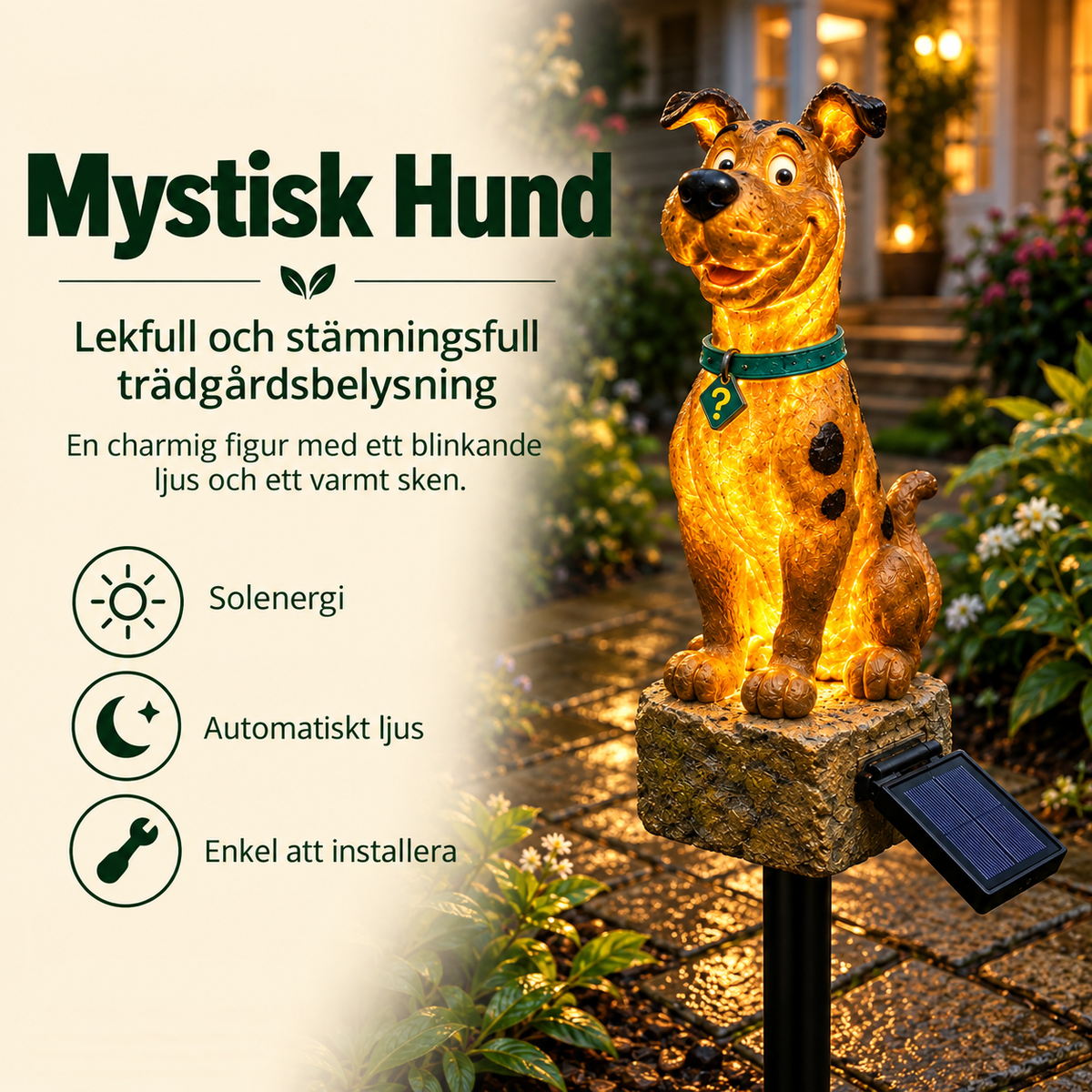TrädgårdsLjus™ | Dekorativ solcellslampa för trädgården