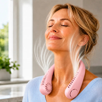 CoolWave™ – Bärbar, uppladdningsbar nackfläkt för omedelbar avkylning!