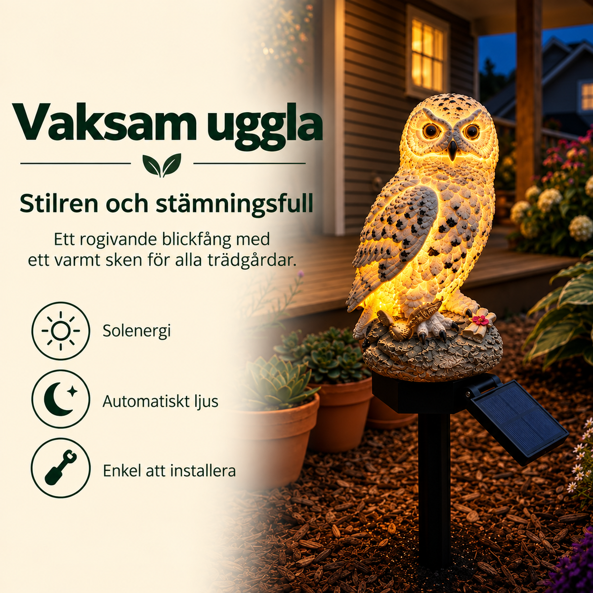 TrädgårdsLjus™ | Dekorativ solcellslampa för trädgården